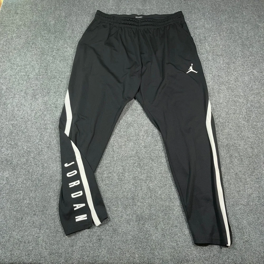 Jordan Dri-FIT Training Pants Mens XXL Zip Ankle Graphic Logo Black White